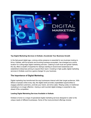 Top Digital Marketing Services in Kolkata