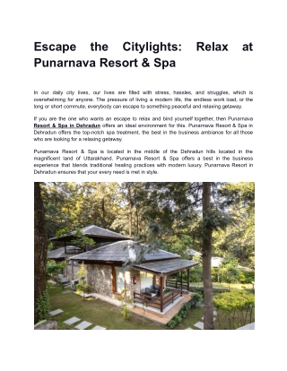 Escape the City_ Relax at Punarnava Resort & Spa