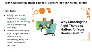 Why Choosing the Right Therapist Matters for Your Mental Health