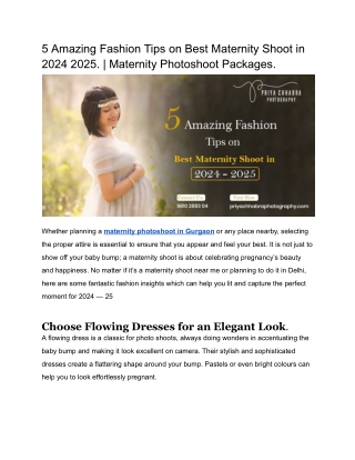 5 Amazing Fashion Tips _ Maternity Photoshoot Packages -PriyaChhabra.
