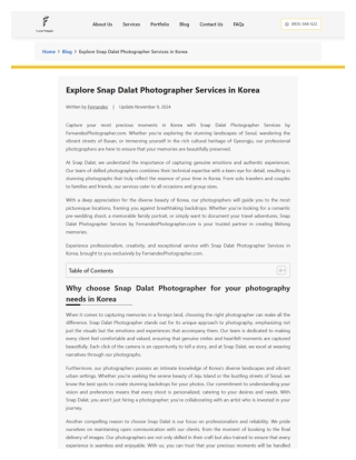 한국 Snap Dalat 사진작가 서비스 살펴보기  - fernandesphotographer.com