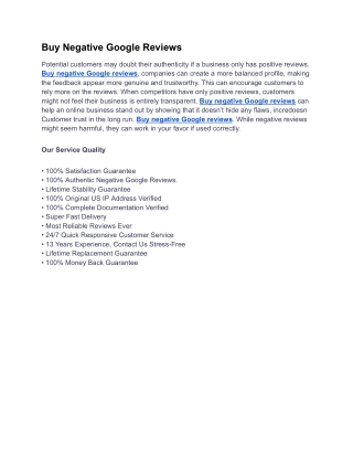 Buy Negative Google Reviews