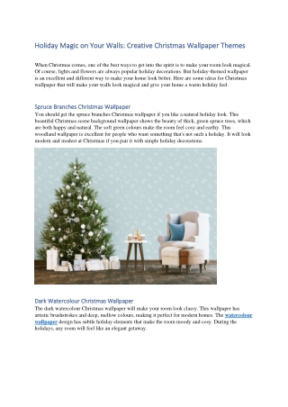 Holiday Magic on Your Walls Creative Christmas Wallpaper Themes