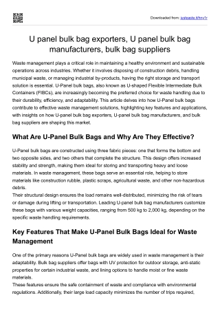 u panel bulk bags