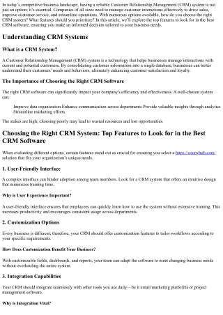 Choosing the Right CRM System: Top Features to Look for in the Best CRM Software