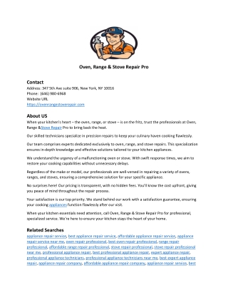 Oven, Range & Stove Repair Pro