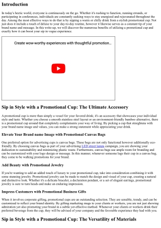 Drink in vogue with a Promotional Cup