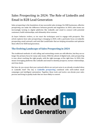 Sales Prospecting in 2024_ The Role of LinkedIn and Email in B2B Lead Generation