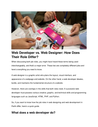 Web Developer vs. Web Designer: How Does Their Role Differ?