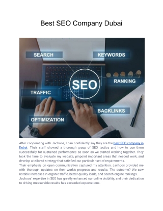 Best SEO Company Dubai
