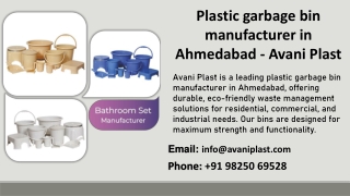 Plastic garbage bin manufacturer in Ahmedabad - Avani Plast