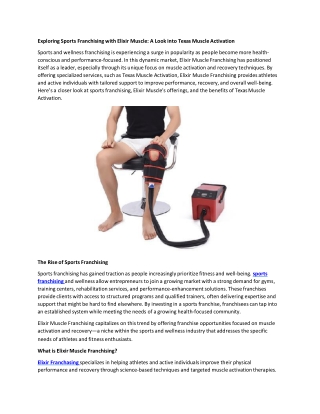 Exploring Sports Franchising with Elixir Muscle - A Look into Texas Muscle Activation
