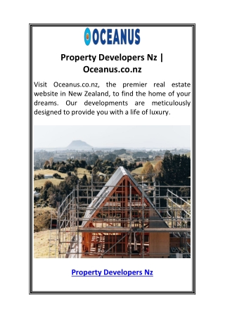 Property Developers Nz  Oceanus.co.nz