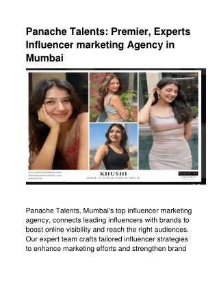 Panache Talents: Premier Influencer marketing Agency in Mumbai