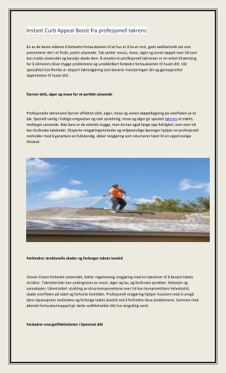 Instant Curb Appeal Boost fra profesjonell takrens