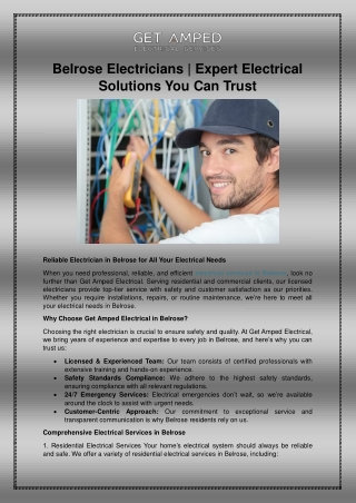Belrose Electricians - Expert Electrical Solutions You Can Trust