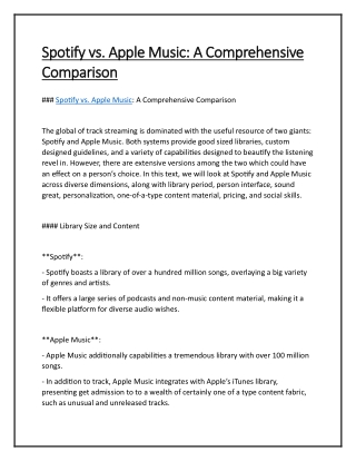 Spotify vs Apple Music Comparison