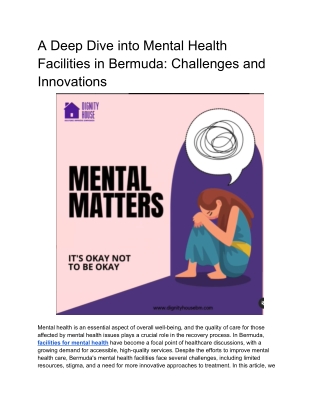 A Deep Dive into Mental Health Facilities in Bermuda_ Challenges and Innovations