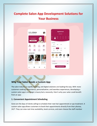Complete Salon App Development Solutions for Your Business