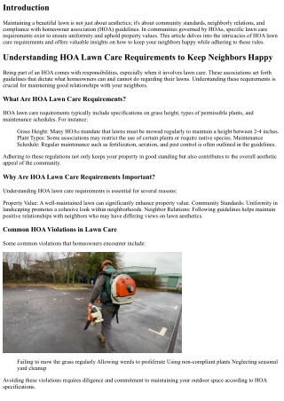 Understanding HOA Lawn Care Requirements to Keep Neighbors Happy