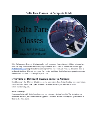 Delta Fare Classes | A Complete Guide
