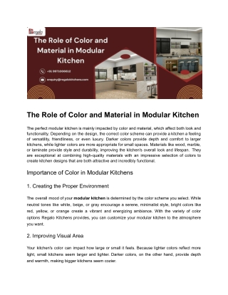 The Role of Color and Material in Modular Kitchen