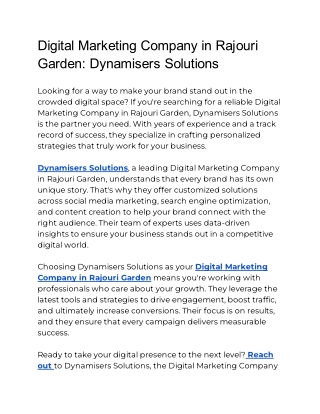 Digital Marketing Company in Rajouri Garden