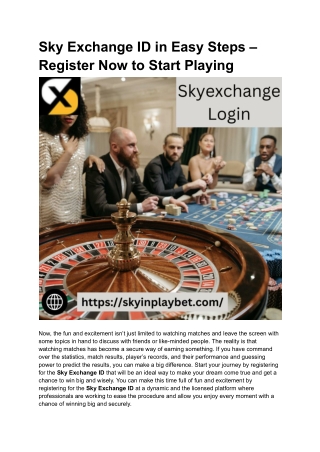 Sky Exchange ID in Easy Steps – Register Now to Start Playing