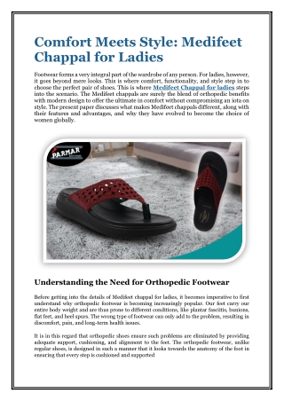 Comfort Meets Style Medifeet Chappal for Ladies