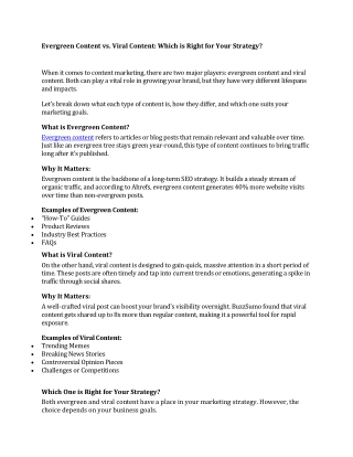 Evergreen Content vs. Viral Content Which is Right for Your Strategy