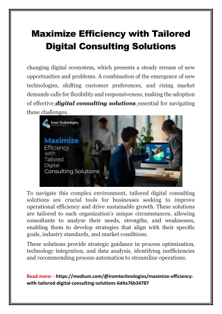 Maximize Efficiency with Tailored Digital Consulting Solutions