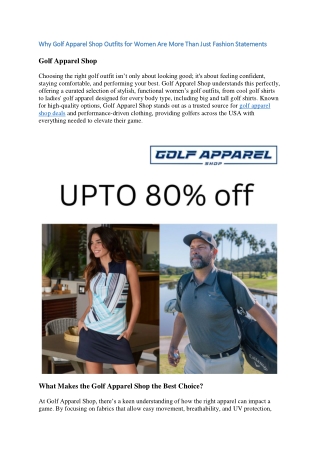 Women’s Golf Outfits: Blending Fashion with Functionality | Golf Apparel Shop