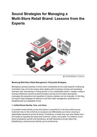 Sound Strategies for Managing a Multi-Store Retail Brand