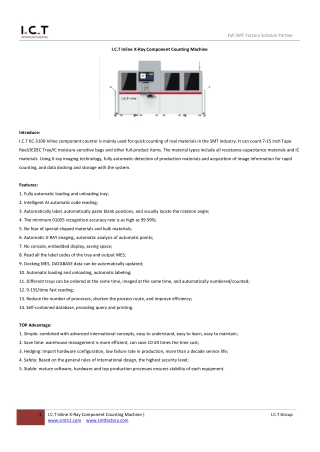 I.C.T Online X-Ray Component Counting Machine V3.2