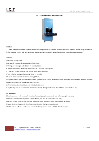 I.C.T Offline X-Ray Component Counting Machine V3.6