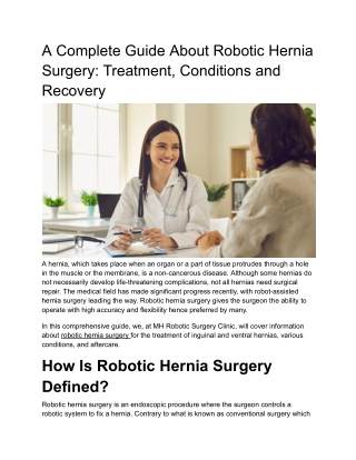 A Complete Guide About Robotic Hernia Surgery_ Treatment, Conditions and Recovery