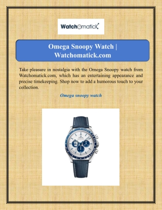 Omega Snoopy Watch | Watchomatick.com