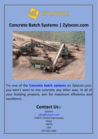 Concrete Batch Systems  Zylocon.com