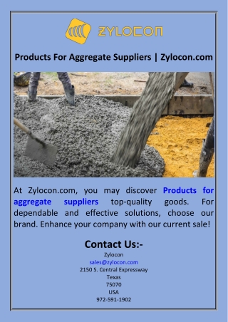 Products For Aggregate Suppliers  Zylocon.com