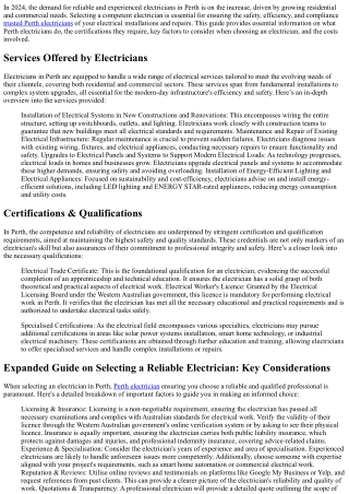 2024 Guide to Selecting a Reliable Electrician in Perth: What You Should Underst