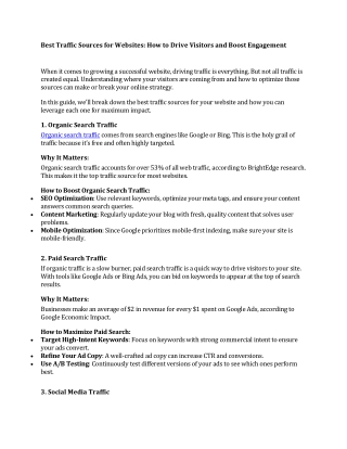 Best Traffic Sources for Websites How to Drive Visitors and Boost Engagement