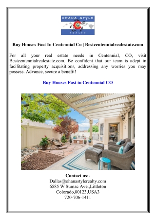 Buy Houses Fast In Centennial Co  Bestcentennialrealestate.com