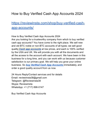 How to Buy Verified Cash App Accounts 2024