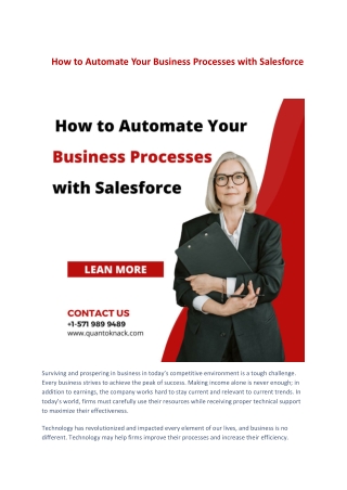 How to Automate Your Business Processes with Salesforce