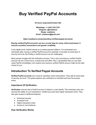 Buy Verified PayPal Accounts