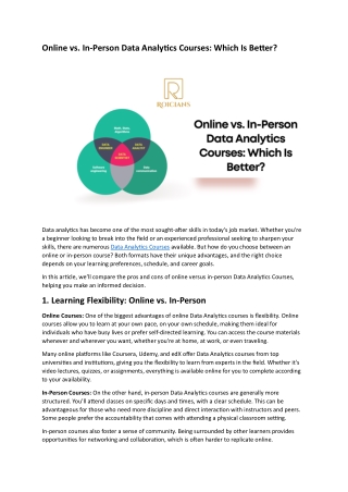 Online vs. In-Person Data Analytics Courses