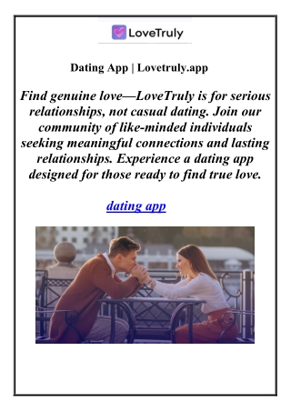 Dating App | Lovetruly.app