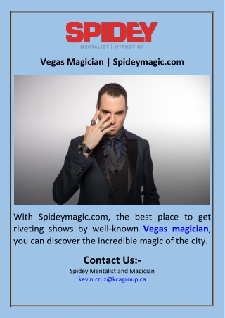 Vegas Magician  Spideymagic.com