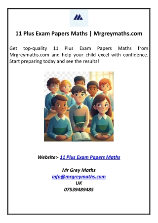 11 Plus Exam Papers Maths  Mrgreymaths.com