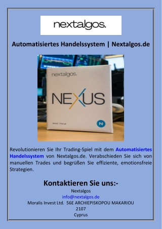 Automatisiertes Handelssystem  Nextalgos.de